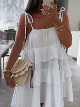 Ruffled Tie Shoulder Mini Dress